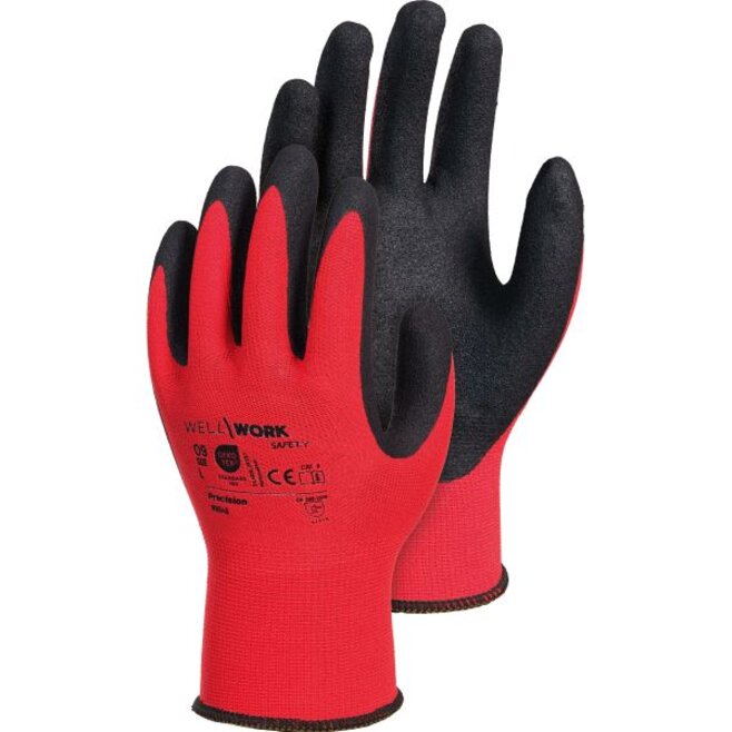 WW540 Precision, Nylon-Elasthan Handschuh mit Nitril-Sand Beschichtung, SB-Karte
