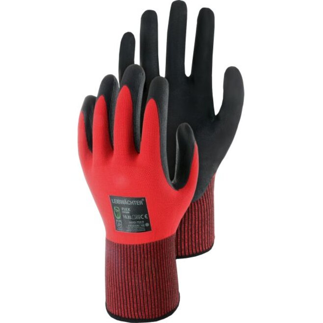 Leibwächter LW500, Flex, Nylon-Handschuh mit Nitril-Beschichtung, SB-Karte