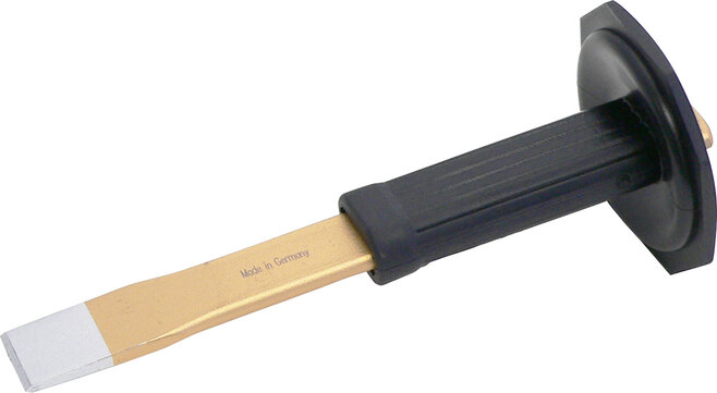 Schlitzmeißel mit Handschutz, Meißel flach, 240 x 26 x 7 mm, Schneide 26 mm