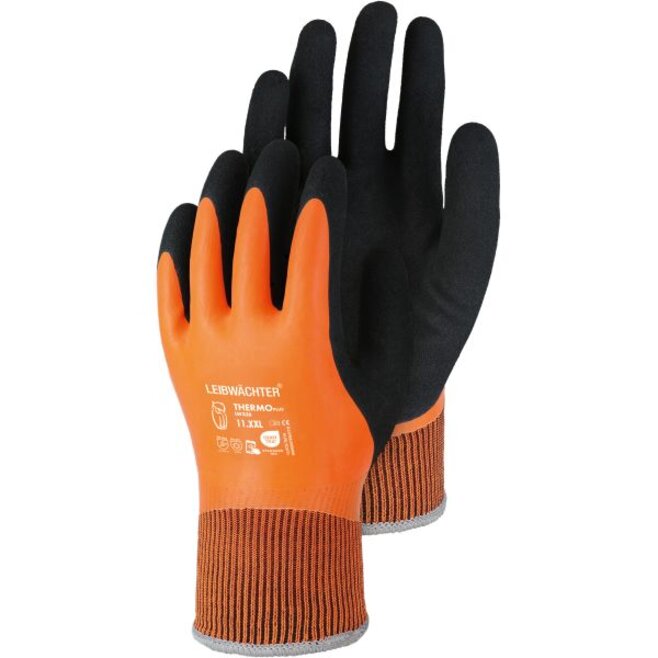 Leibwächter LW338, Winter Grip, Acryl-Handschuh mit Latex-Beschichtung, Polybeutel