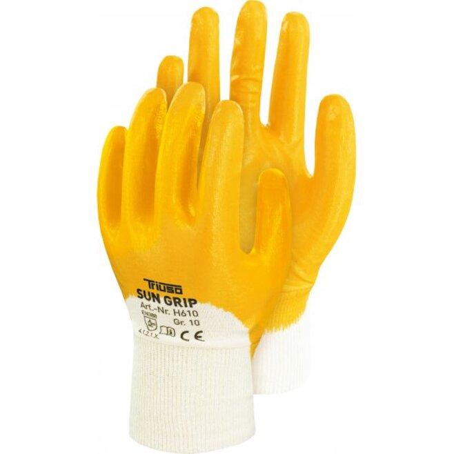 H610, Sun Grip, Baumwoll-Handschuh mit Nitril-Beschichtung, SB-Karte
