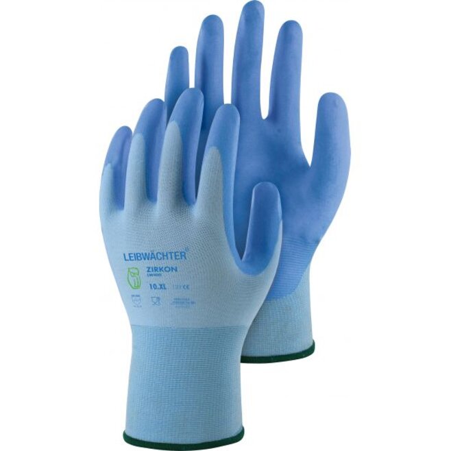 Leibwächter LW400, Zirkon, Nylon-Spandex-Handschuh mit Hybrid-PU-Beschichtung, SB-Karte