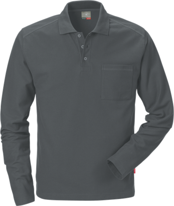 Fristads Poloshirt Langarm 7393 PM – Dunkelgrau