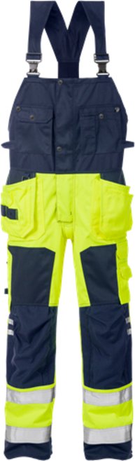 Fristads High Vis Handwerkerlatzhose Kl. 2 1014 PLU – Warnschutz-Gelb/Marine