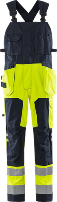 Fristads Flamestat High Vis Latzhose Kl. 2 1075 ATHS – Warnschutz-Gelb/Marine
