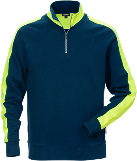 Fristads Sweatshirt mit kurzem Reißverschluss 7449 RTS – Marineblau