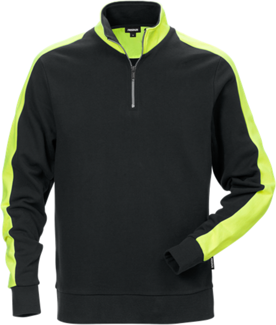 Fristads Sweatshirt mit kurzem Reißverschluss 7449 RTS – Schwarz