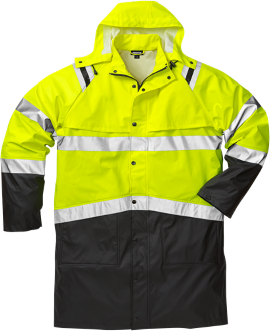 Fristads High Vis Regenmantel Kl. 3 4634 RS – Warnschutz-Gelb/Schwarz