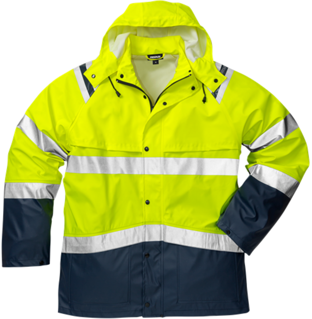 Fristads High Vis Regenjacke Kl. 3 4624 RS – Warnschutz-Gelb/Marine