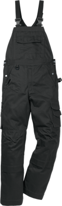 Fristads Icon One Baumwoll-Latzhose 1112 KC, mit Knietaschen – Schwarz