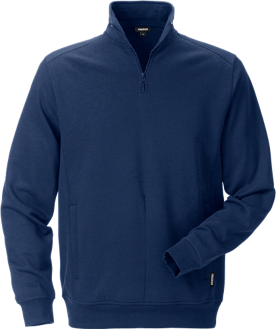 Fristads Sweatshirt mit kurzem Reißverschluss 7607 SM – Marineblau