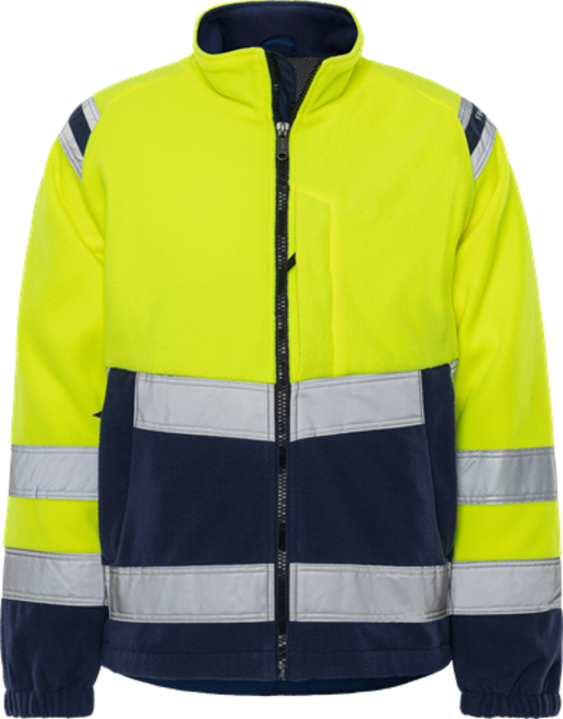 Fristads High Vis Fleecejacke Kl. 3 4041 FE – Warnschutz-Gelb/Marine