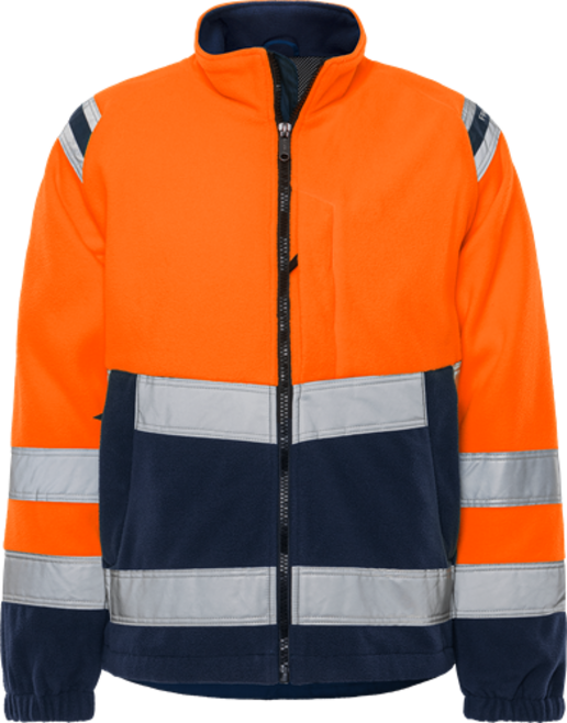 Fristads High Vis Fleecejacke Kl. 3 4041 FE – Warnschutz-Orange/Marine