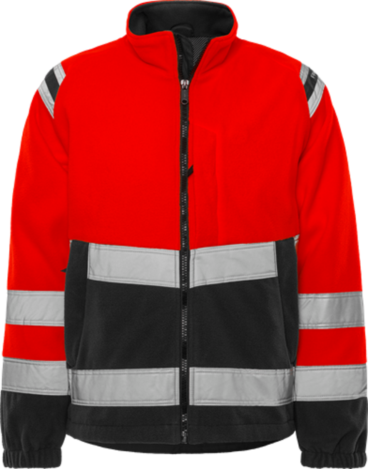 Fristads High Vis Fleecejacke Kl. 3 4041 FE – Warnschutz-Rot/Schwarz