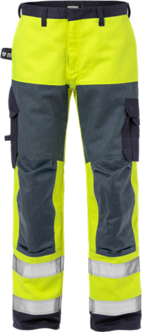 Fristads Flame High Vis Hose Kl. 2 2585 FLAM – Warnschutz-Gelb/Marine