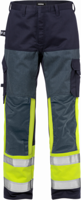 Fristads Flame High Vis Hose Kl. 1 2587 FLAM – Warnschutz-Gelb/Marine
