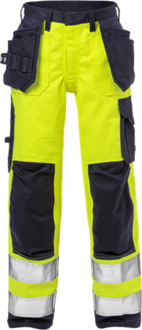 Fristads Flame High Vis Handwerkerhosen Damen Kl. 2 2589 FLAM – Warnschutz-Gelb/Marine
