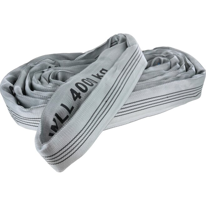 Rundschlinge - Rundschlinge, 4t, 3m, grau - aus Polyester als Endlosstrang