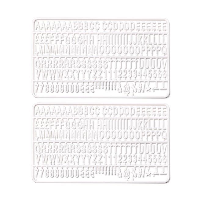 Satz Weißer Kunststoffbuchstaben für Letterboard Schwarz