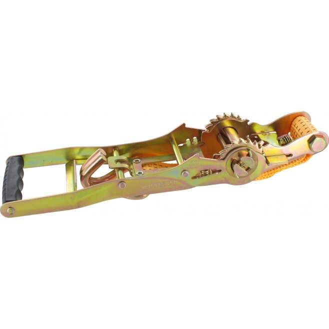 Zurrgurt-Festende mit Ergo-Zugratsche und Spitzhaken - Zurrgurt 0,4m,50mm, 2500daN - Festende m. Ergo-Zugratsche
