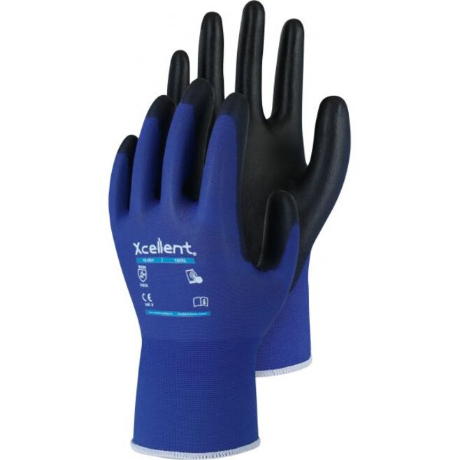 XC18001, Nylon-Handschuh mit PU-Beschichtung, SB-Karte