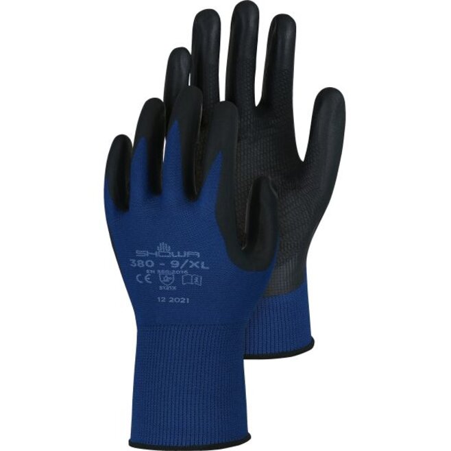 380, Nitril Foam Grip, Nylon-Handschuh mit Nitril-Beschichtung, Polybeutel