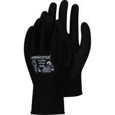 Leibwächter RLW580 Onyx, Recycle Polyester-Handschuh mit Nitril-Beschichtung, SB-Karte