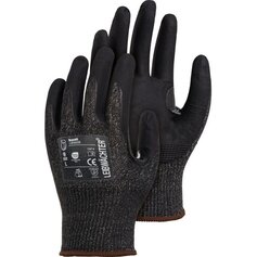 Leibwächter LW550 Basalt, Nylon-Elasthan-Handschuh mit Nitril-Beschichtung, Polybeutel