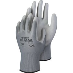 TR700G, PU-Star grey, Polyester-Handschuh mit PU-Beschichtung, Polybeutel, paarweise mit EAN