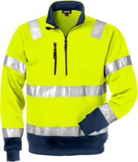 Fristads High Vis Zipper-Sweatshirt Kl. 3 728 SHV – Warnschutz-Gelb/Marine