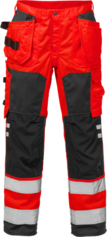 Fristads High Vis Handwerkerhose Kl. 2 2025 PLU – Warnschutz-Rot/Schwarz