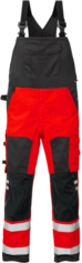 Fristads High Vis Latzhose Kl. 2 1015 PLU – Warnschutz-Rot/Schwarz