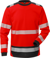Fristads High Vis T-Shirt Langarm KL. 3 7724 THV – Warnschutz-Rot/Schwarz