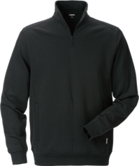 Fristads Sweatshirt mit kurzem Reißverschluss 7607 SM – Schwarz
