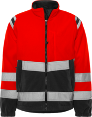 Fristads High Vis Fleecejacke Kl. 3 4041 FE – Warnschutz-Rot/Schwarz