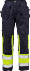 Fristads Flame High Vis Handwerkerhose Kl. 1 2586 FLAM – Warnschutz-Gelb/Marine