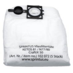 SPRiNTUS Vliesfiltertüte N 77, N 80, Ketos 81, CraftiX 50 VE = 5 Stk. | 102072
