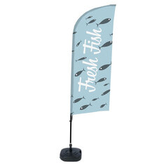 Beachflag Alu Wind Komplett-Set Firscher Fisch