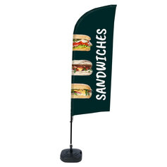 Beachflag Alu Wind Komplett-Set Sandwiches