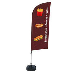 Beachflag Alu Wind Komplett-Set Snacks