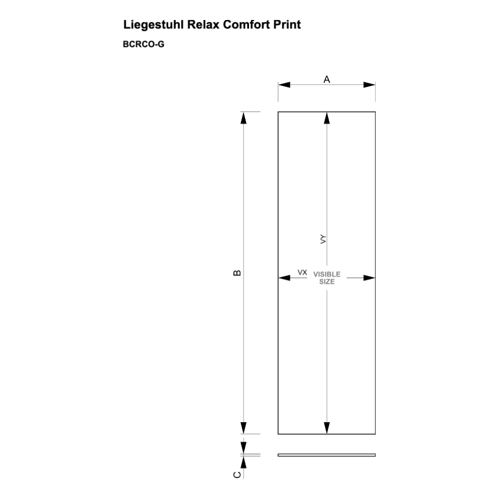 Maßskizze Liegestuhl Relax Comfort Print