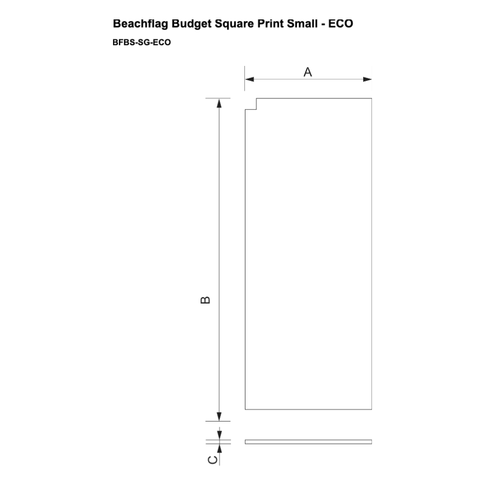 Maßskizze Beachflag Budget Square Print