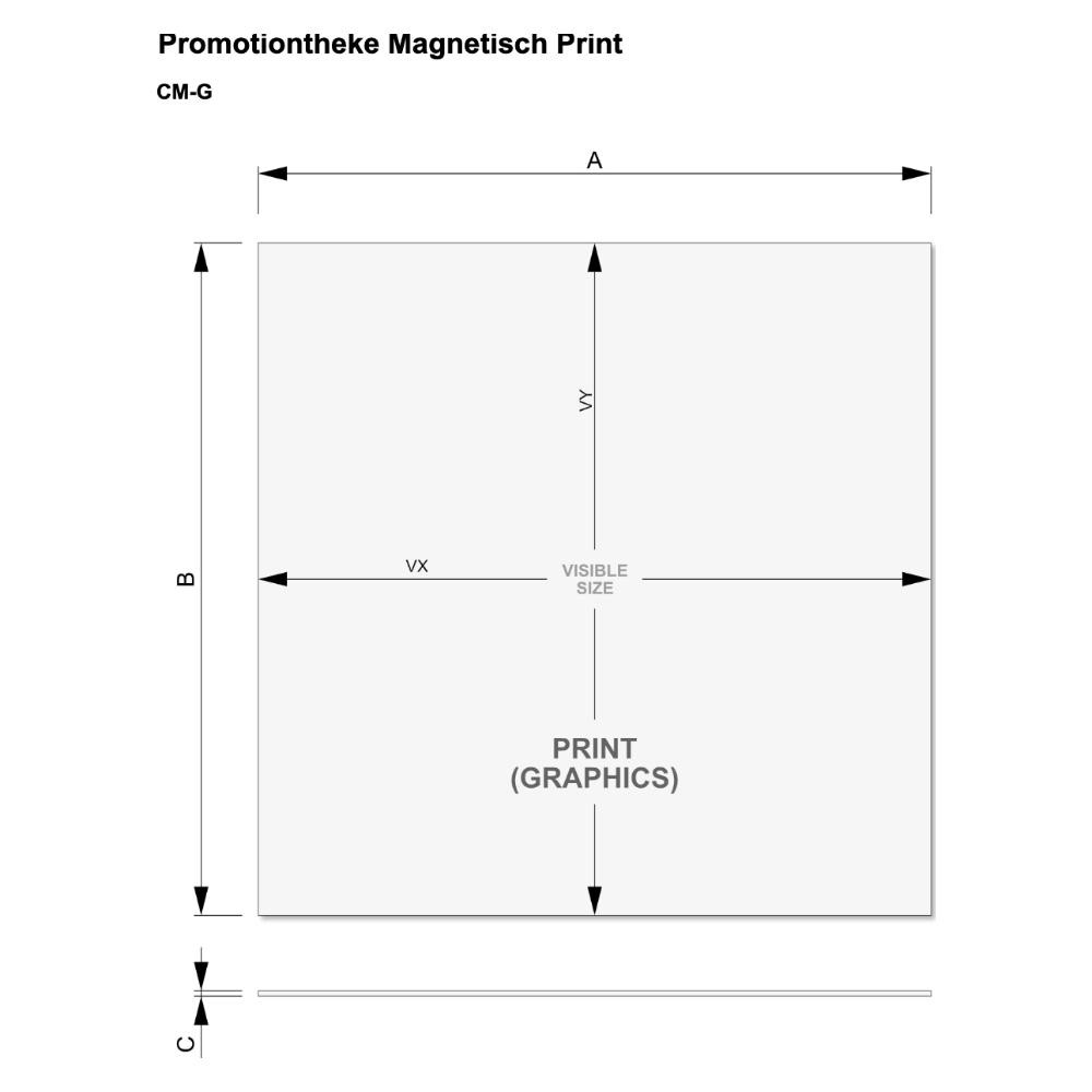 Maßskizze Promotiontheke Magnetisch Print