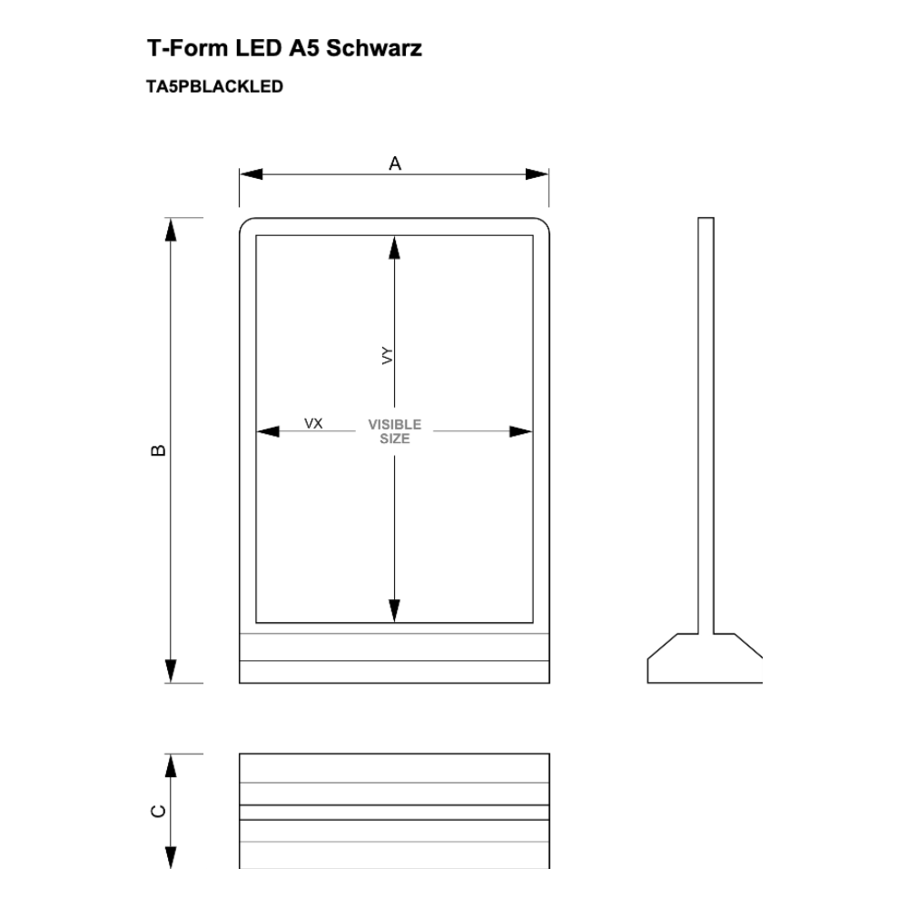 Maßskizze T Stand LED