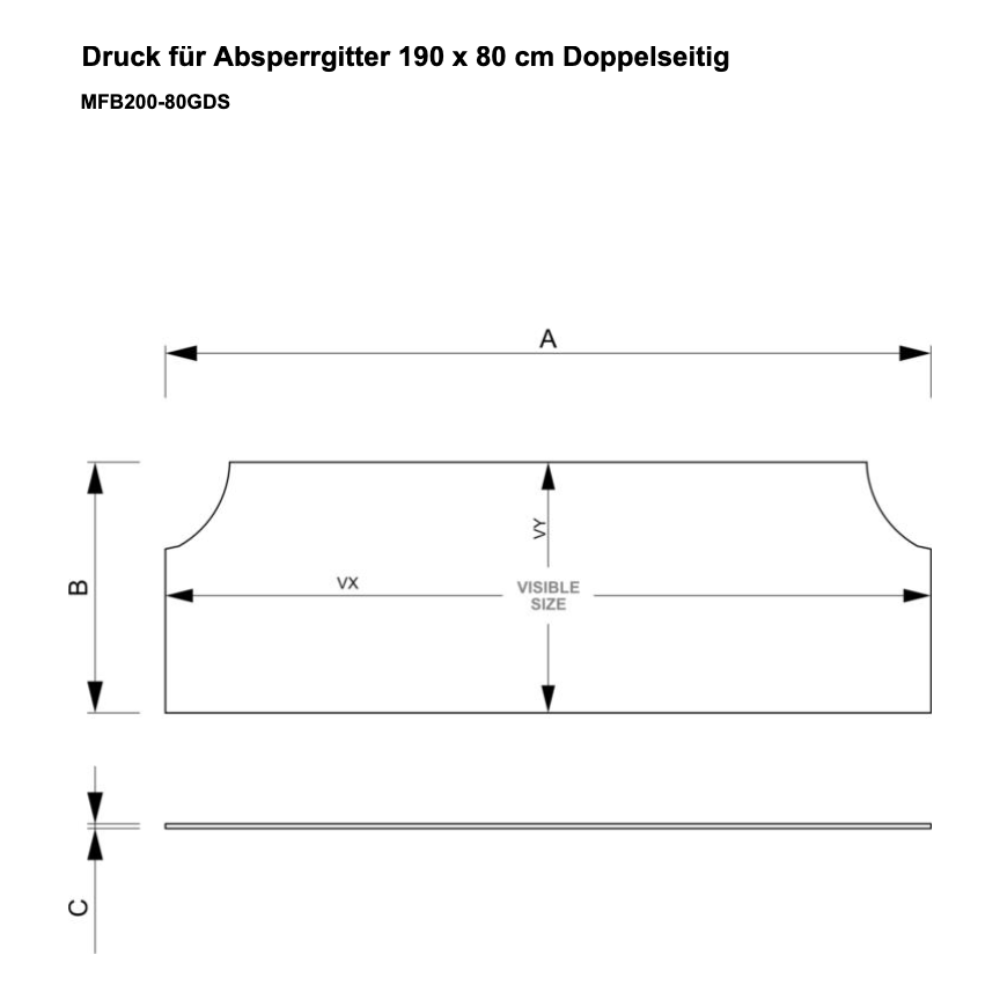 Maßskizze Druck für Absperrgitter
